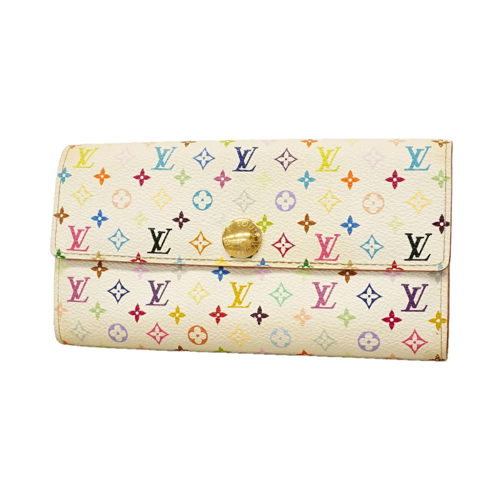 Louis Vuitton Long Wallet Monogram Multicolor Portemonnaie Credit M60004 Blan...
